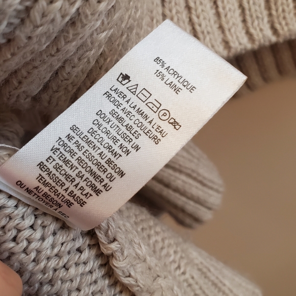 Kenar poncho with collar L/XL, beige color - Picture 10 of 11